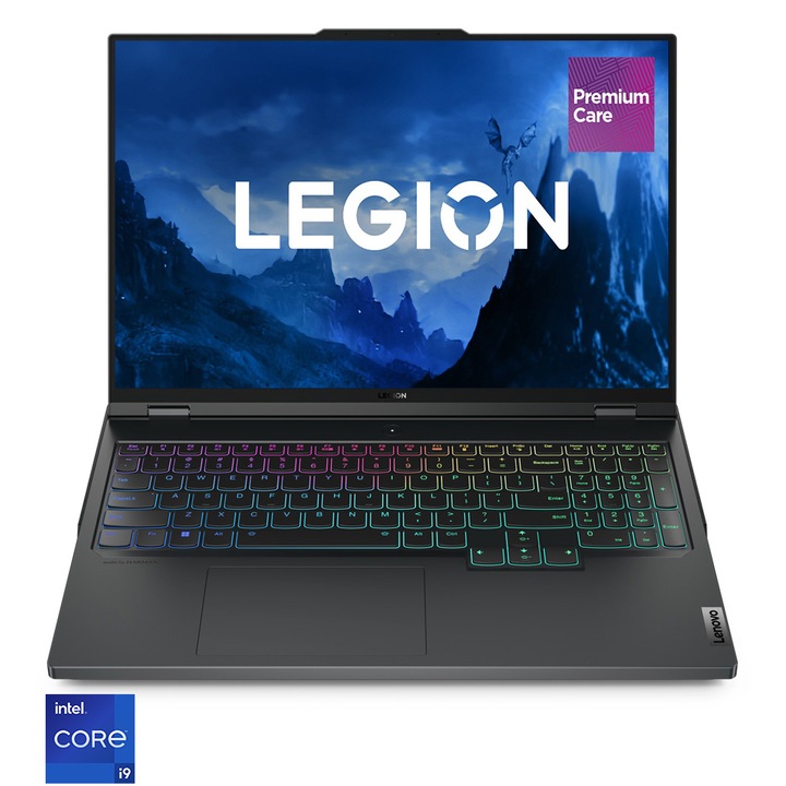 Лаптоп Gaming Lenovo Legion Pro 7 16IRX8H, Intel® Core™ i9-13900HX, 16", WQXGA, 240Hz, 32GB, 1TB SSD, NVIDIA® GeForce® RTX™ 4080 12GB, No OS, Onyx Grey, 3y on-site Premium Care