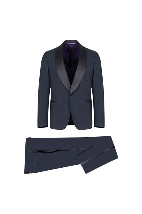 Costum barbati Prince Oliver, Lana/Poliamida, Albastru, Albastru