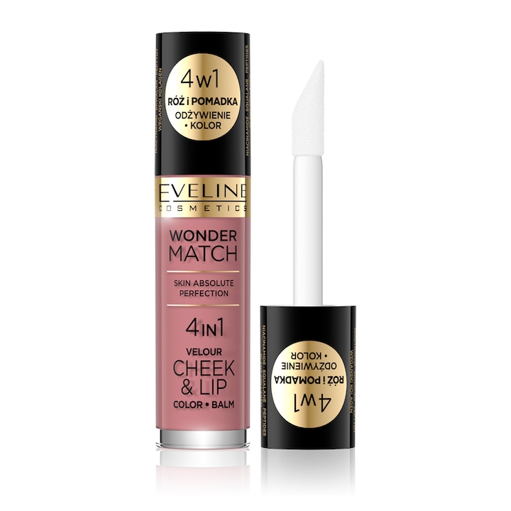 Fard lichid pentru obraji si buze Eveline Wonder Match 4 in 1 Cheek&Lip No 02, 4.5 ml