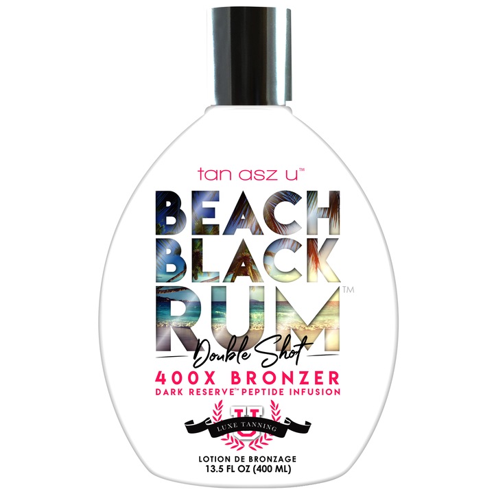 Крем за тен в солариум Tan Asz U, Beach Black Rum 400X, С тъмни бронзанти; На базата на кокосова вода, 400 мл