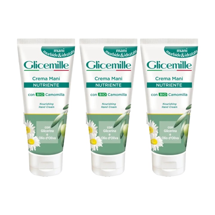 Set Crema de Maini Glicemille Nutritiva, 3 Bucati x 100 ml