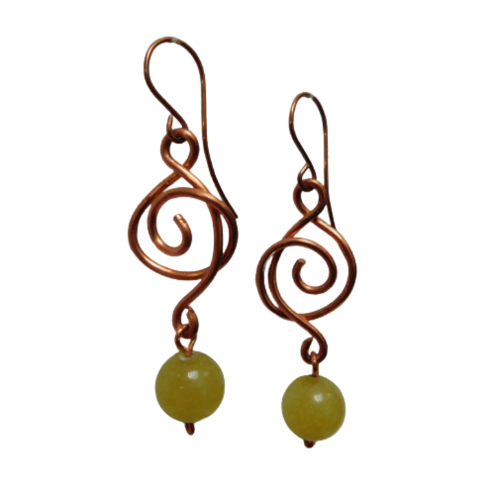 Cercei din cupru, Pirouette cu peridot