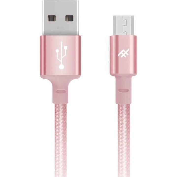 Cablu de date MicroUSB IFrogz, 1.5m, Roz