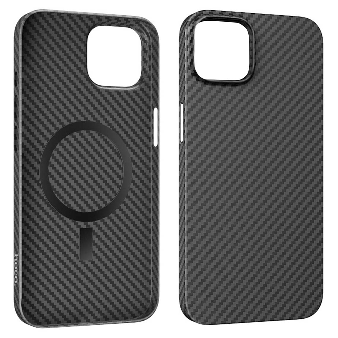 Husa Premium Hoco Carbon pentru iPhone 14 Pro, UltraThin compatibila cu incarcarea MagSafe, Kevlar Design, Negru