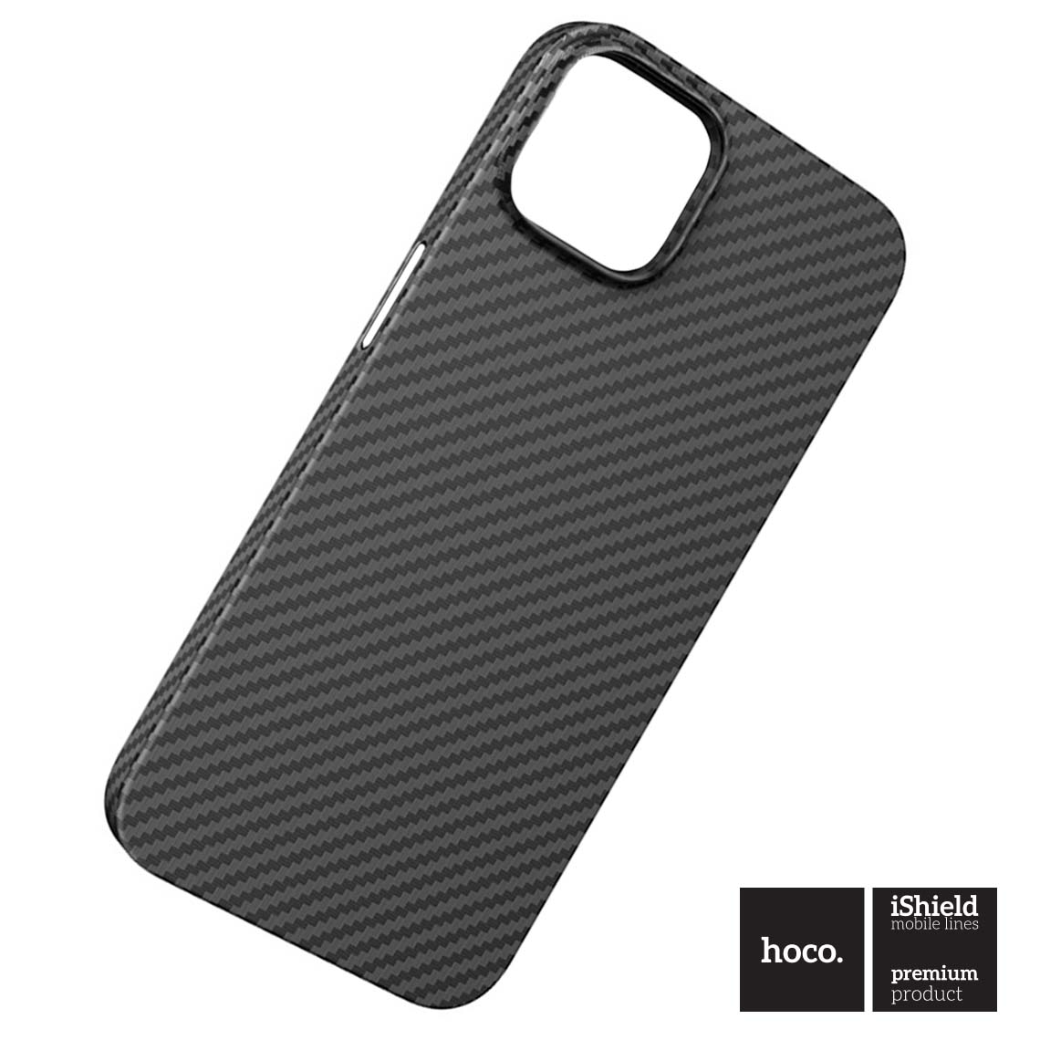Husa Premium Hoco Carbon pentru iPhone 14 Pro, UltraThin compatibila cu incarcarea MagSafe, Kevlar Design, Negru