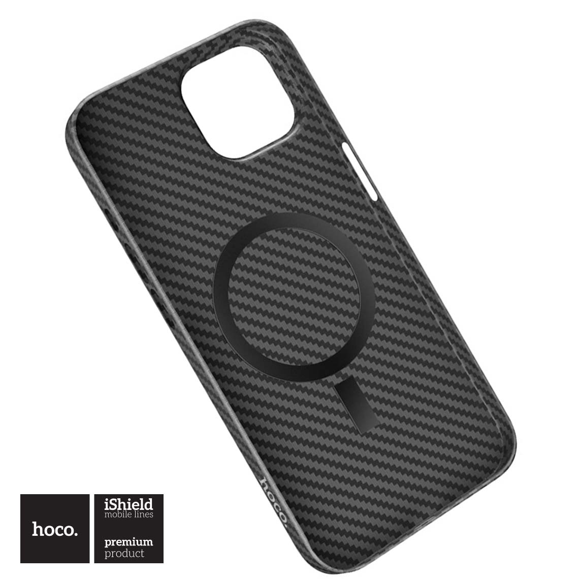 Husa Premium Hoco Carbon pentru iPhone 14 Pro, UltraThin compatibila cu incarcarea MagSafe, Kevlar Design, Negru