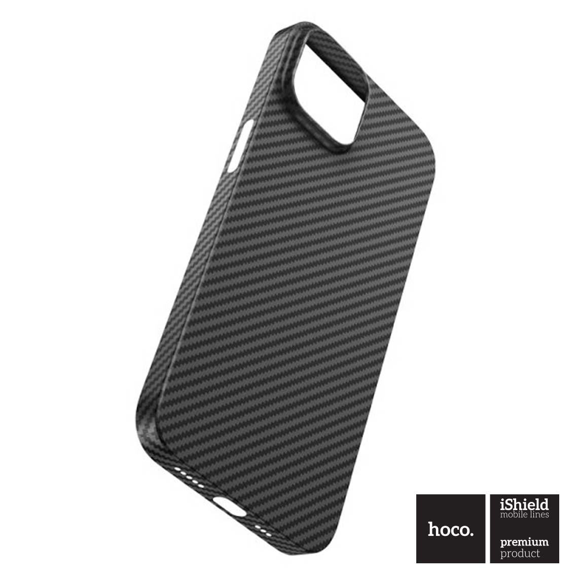 Husa Premium Hoco Carbon pentru iPhone 14 Pro, UltraThin compatibila cu incarcarea MagSafe, Kevlar Design, Negru