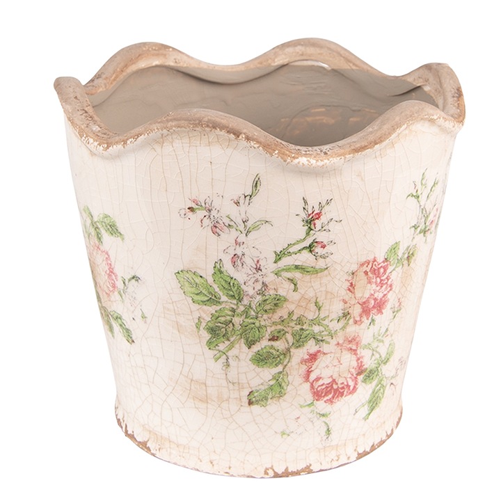Керамична саксия Flowers 18х17см