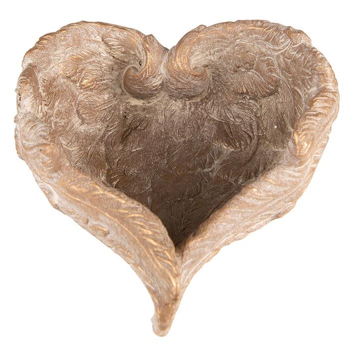 Set 2 ghivece flori ceramica aurie Aripi Inger 23x25x10 cm