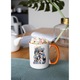 Cana personalizata cu imprimeu Stray Kids, Ceramica, 330 ml, Maner si interior Portocaliu
