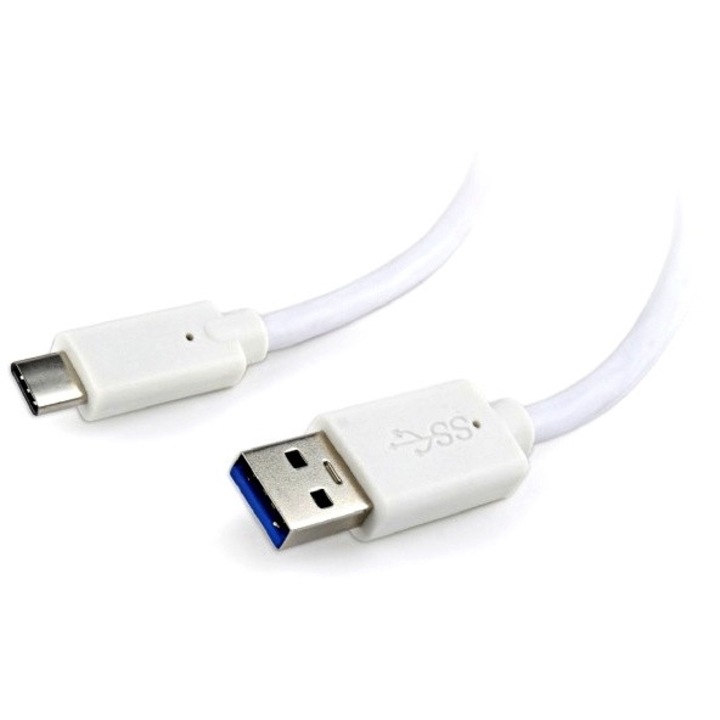 Кабел за данни Cablexpert, USB-A към USB-C, 0,5 м, бял