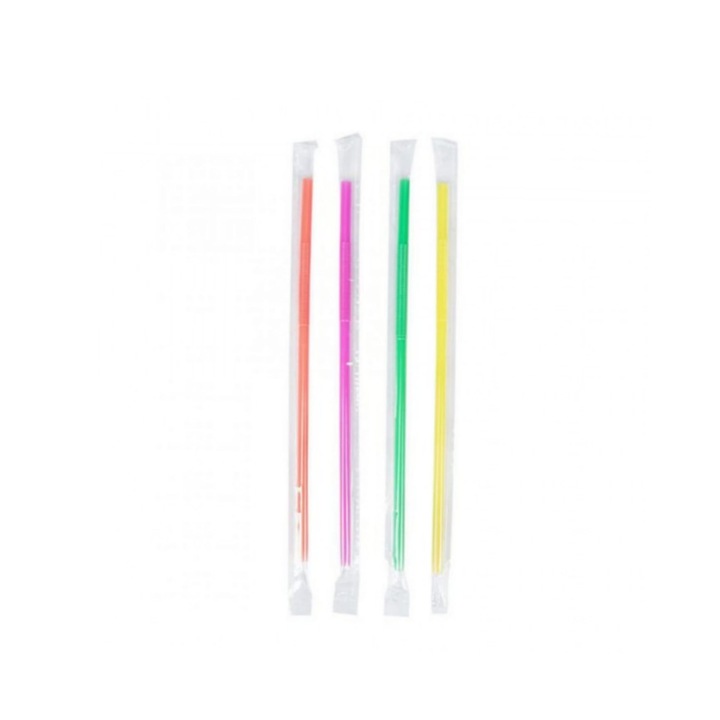 Set paie jumbo drepte ambalate individual, 1000 buc, dimensiune 25 cm, grosime 5 mm