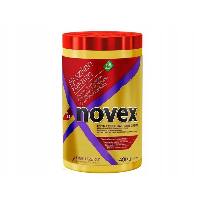 Novex Brazilian Keratin Deep Hair Mask masca pentru par uscat si deteriorat 400 g