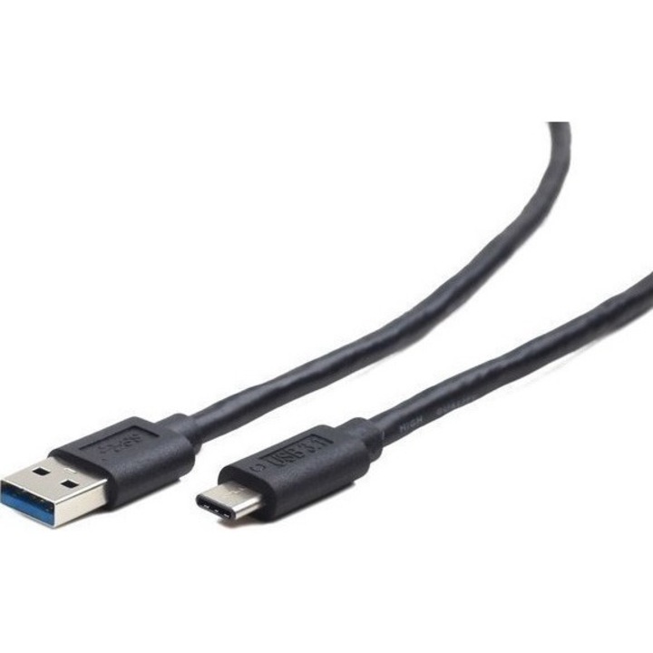 Cablu de date Cablexpert, USB-A la USB-C, 0.1m, Negru