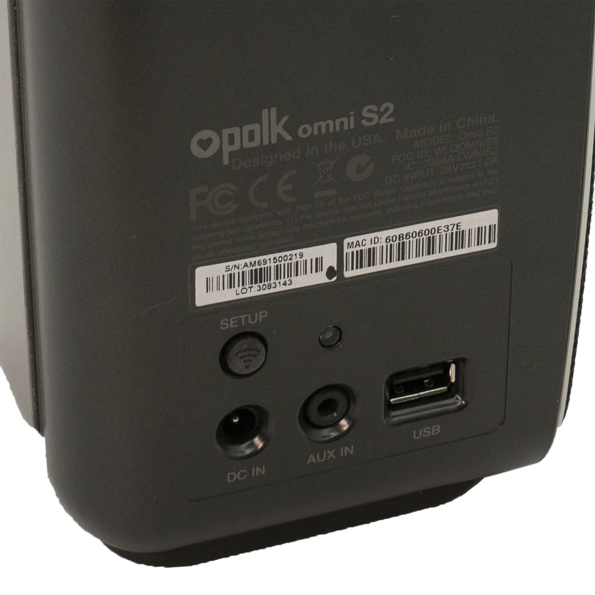 Съраунд високоговорител, POLK AUDIO Omni S2, WiFi, Bluetooth, черен