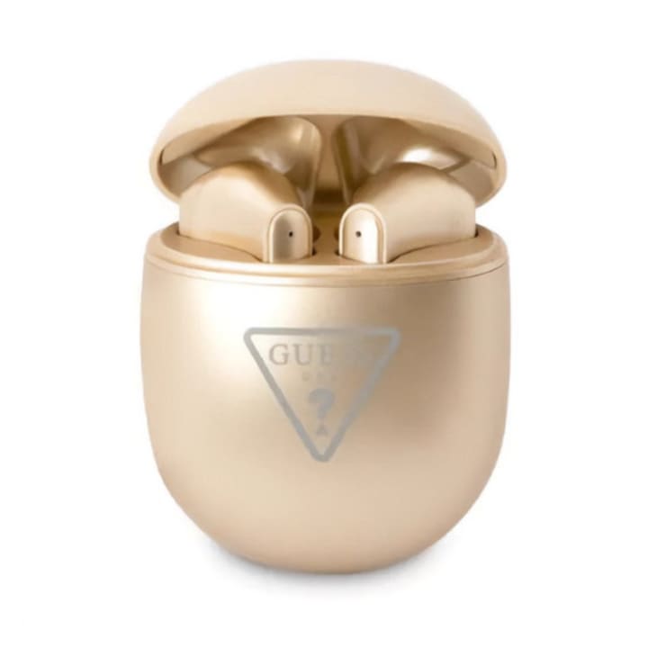 Guess Bluetooth fejhallgató GUTWST82TRD TWS + dokkoló állomás arany/arany háromszög logó