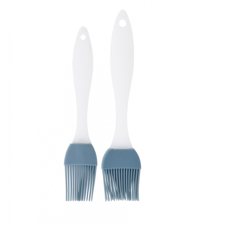 Set doua perii patiserie Excellent Houseware, silicon/plastic, 17.5/19.5 cm, alb/albastru