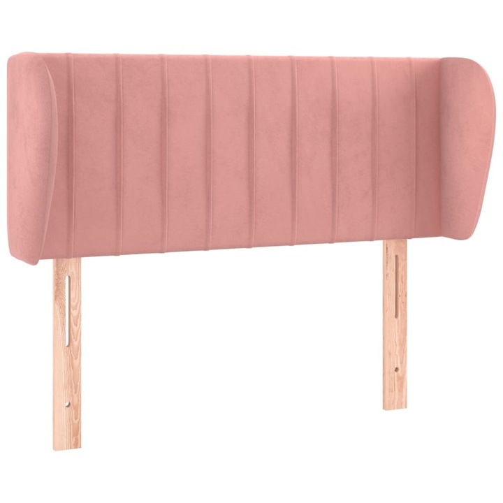 Tablie de pat vidaXL, cu aripioare, roz 93x23x78/88 cm, catifea, 6.25 kg 3117423