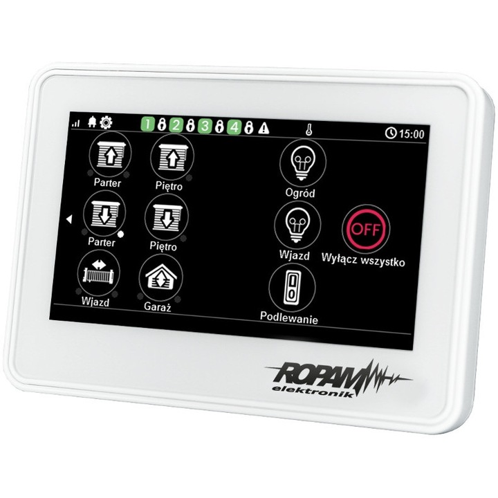 Érintő billentyűzet TPR-4W, Ropam, 4,3 hüvelykes LCD kijelző, SD kártya támogatás, 122 x 88 x 17 mm, fehér