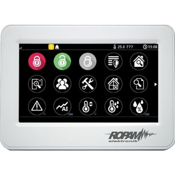 Tastatura tactila TPR-4WS, Ropam, Plastic, Display LCD 4.3 inch, 122 x 88 x 17 mm, Alb