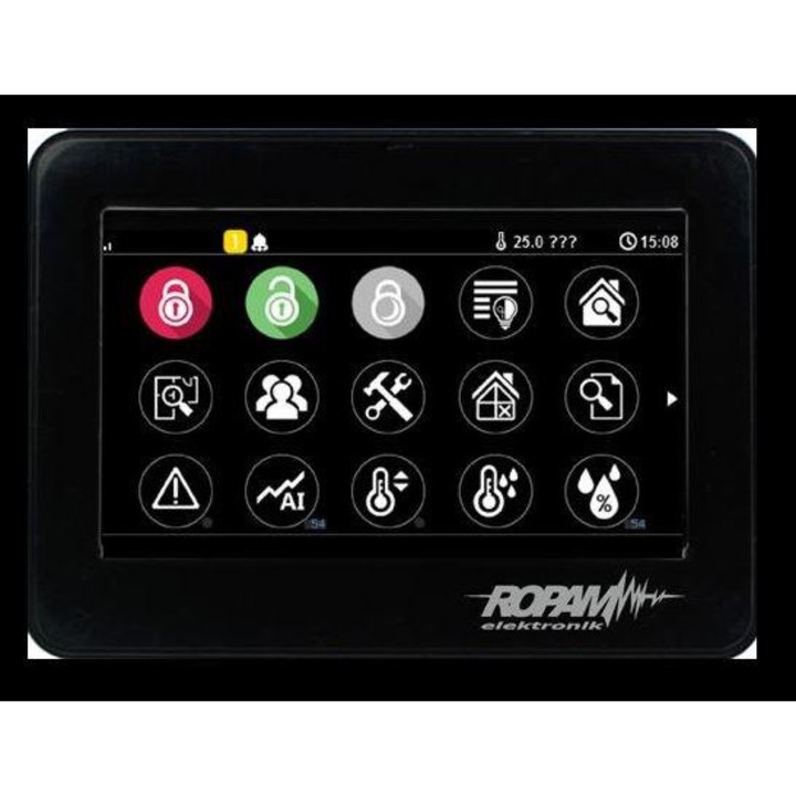 Panou tactil TPR-4BS-P, Ropam, Plastic, Display LCD 4.3 inch, 122 x 88 x 17 mm, Negru