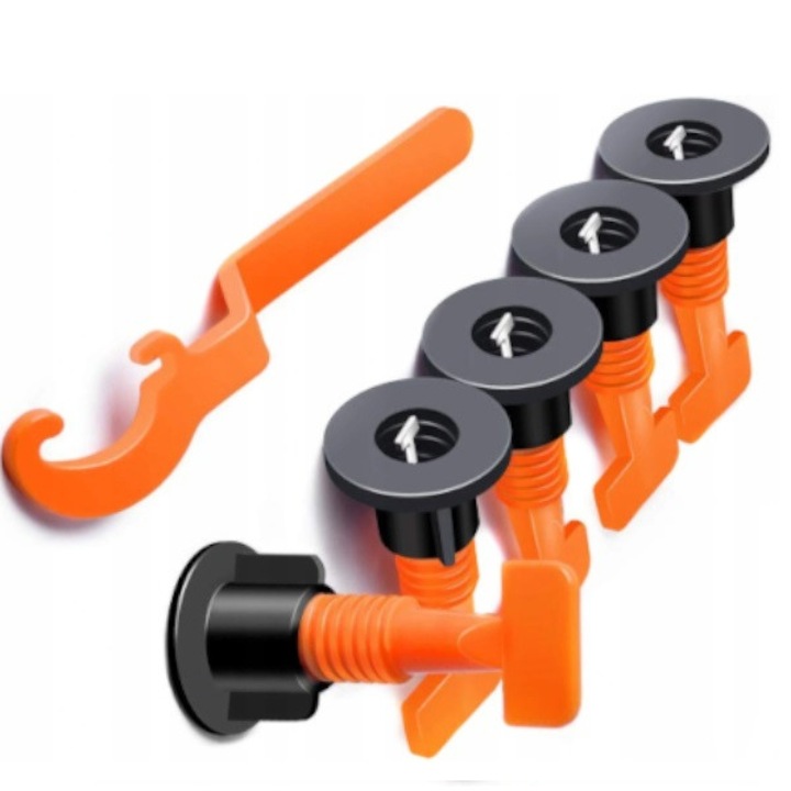 Set sistem de nivelare gresie reutilizabile, pene, cleme cu 204 de elemente