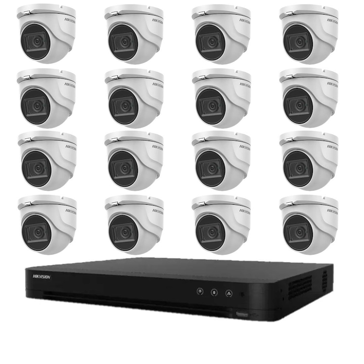 Kit profesional 6 camere supraveghere Turbo HD, 8MP, IR 60 metri si DVR 8 canale, HDD 2TB, Cablu