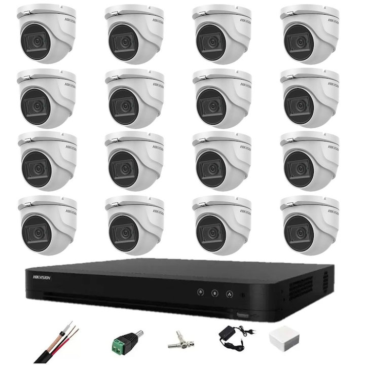 Kit supraveghere Dahua 8 camere 5MP, HDD 4TB, Sursa, Cablu FTP 100m