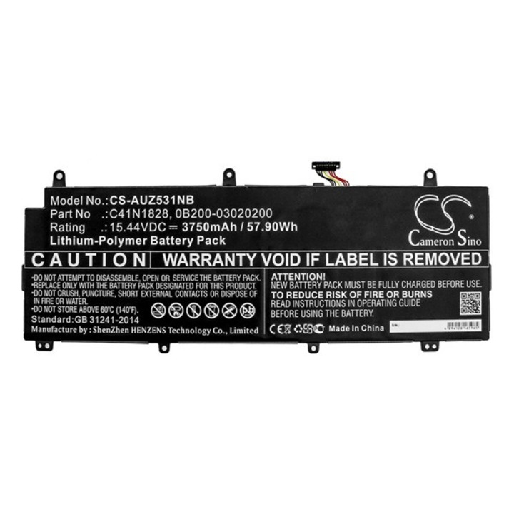 Cameron sino li-polymer akku (15,44v / 3750 mah, asus 0b200-03020200 kompatibilis), CS-AUZ531NB, gyártói csomagolás