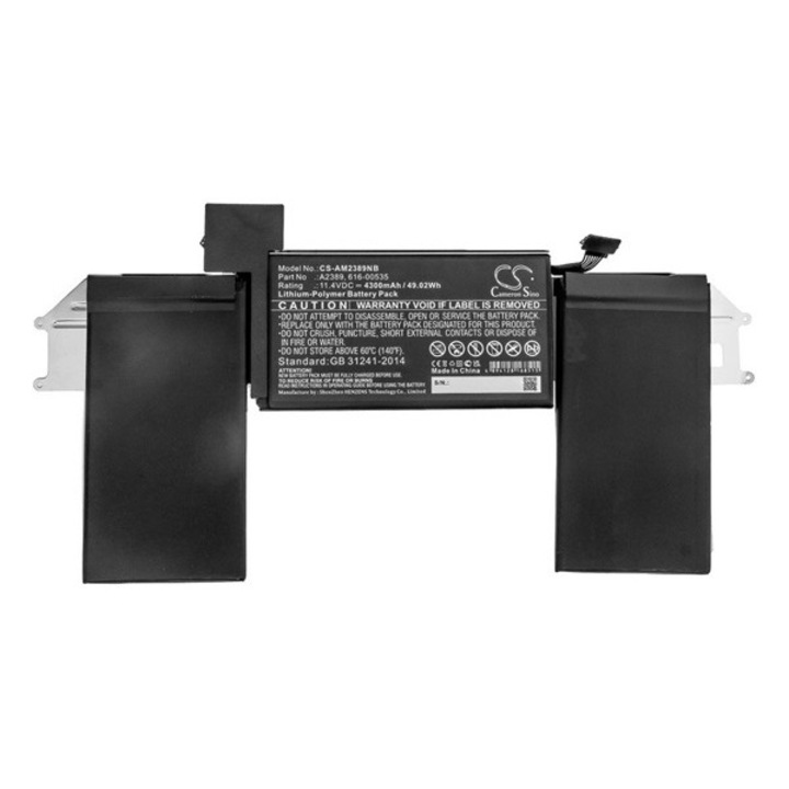 Cameron sino li-polymer akku (11,4v / 4300 mah, apple 616-00535 kompatibilis), CS-AM2389NB, gyártói csomagolás
