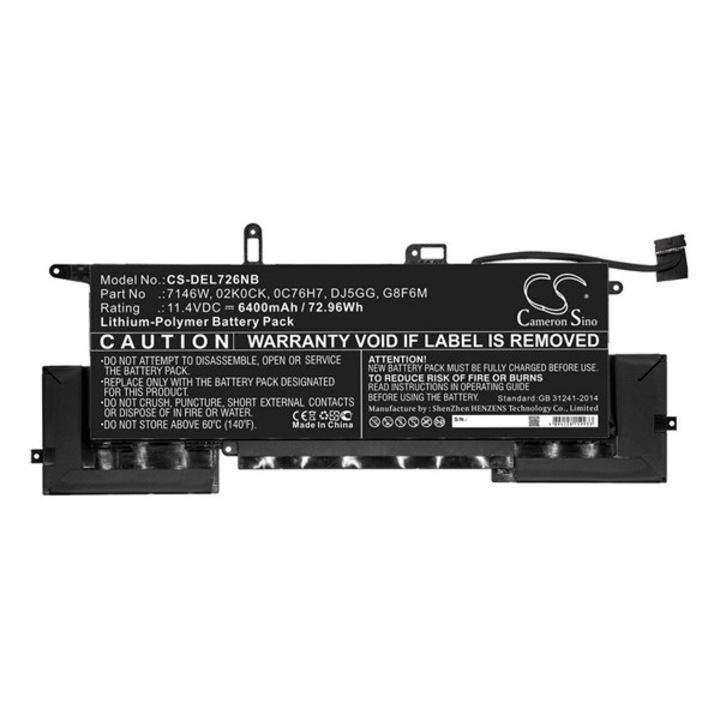 Cameron sino li-polymer akku (11,4v / 6400 mah, dell 02k0ck kompatibilis), CS-DEL726NB, gyártói csomagolás
