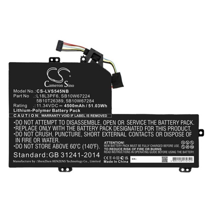 Cameron sino li-polymer akku (11,34v / 4500 mah, lenovo 5b10t26389 kompatibilis), CS-LVS545NB, gyártói csomagolás
