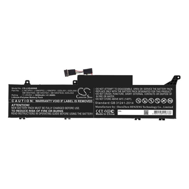Cameron sino li-polymer akku (11,25v / 3650 mah, lenovo 02dl000 kompatibilis), CS-LVE480NB, gyártói csomagolás