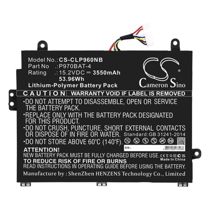 Cameron sino li-ion akku (15,2v / 3550 mah, clevo p970bat-4 kompatibilis), CS-CLP960NB, gyártói csomagolás