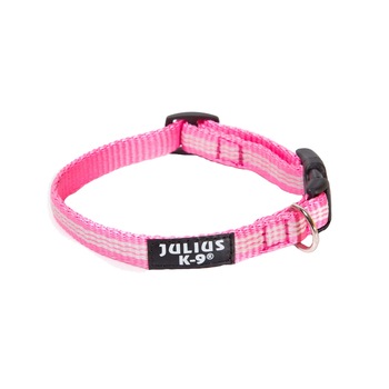Zgarda IDC din nylon, pentru caini Julius K9, 14mmx24-36cm, Roz cu fire reflectorizante Zgarda IDC din nylon, pentru caini Julius K9, 14mmx24-36cm, Roz cu fire reflectorizante