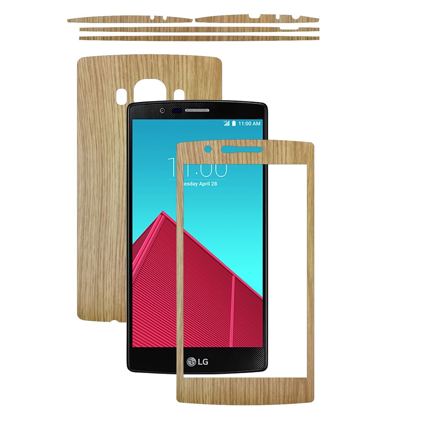 Folie de protectie Carbon Skinz, Husa de tip Skin Adeziv pentru Carcasa, Lemn Stejar dedicata LG G4