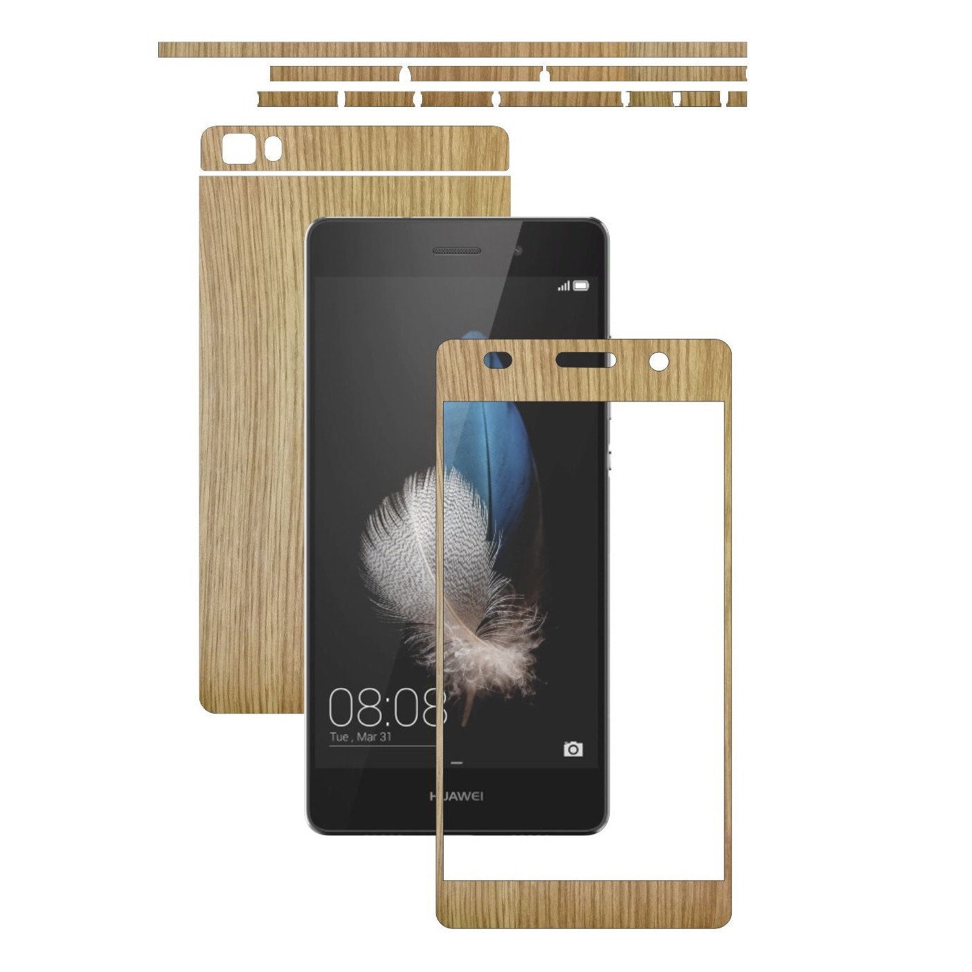 Folie de protectie Carbon Skinz, Husa de tip Skin Adeziv pentru Carcasa, Lemn Stejar dedicata Huawei Ascend P8 Lite