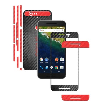 Folie de protectie Full Body Carbon Skinz, Acoperire Totala, Two Tone Negru / Rosu dedicata Huawei Google Nexus 6P Folie de protectie Full Body Carbon Skinz, Acoperire Totala, Two Tone Negru / Rosu dedicata Huawei Google Nexus 6P