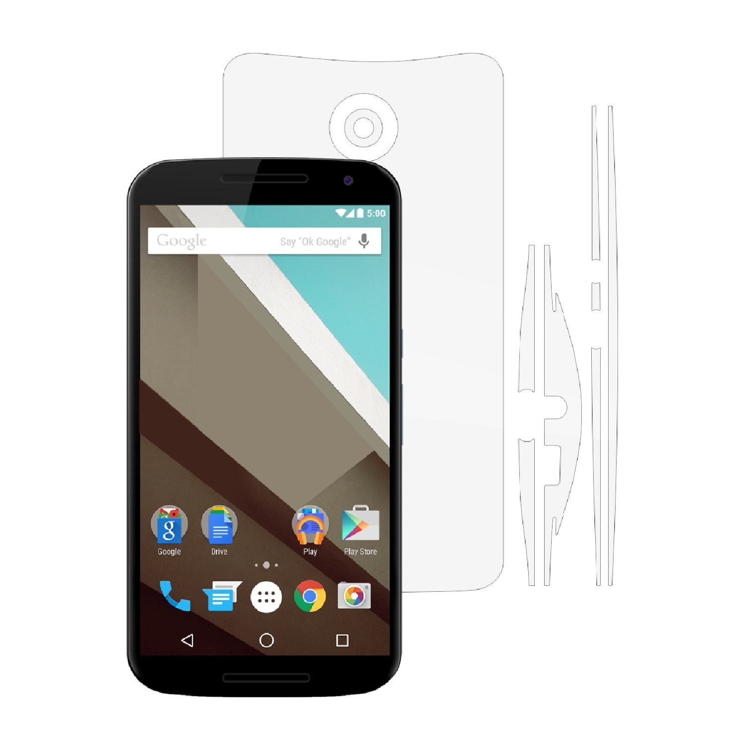 Folie Protectie Invisible Skinz Ultra-Clear HD, Husa Transparenta de tip Skin Adeziv pentru Carcasa si Laterale, dedicata Motorola Google Nexus 6