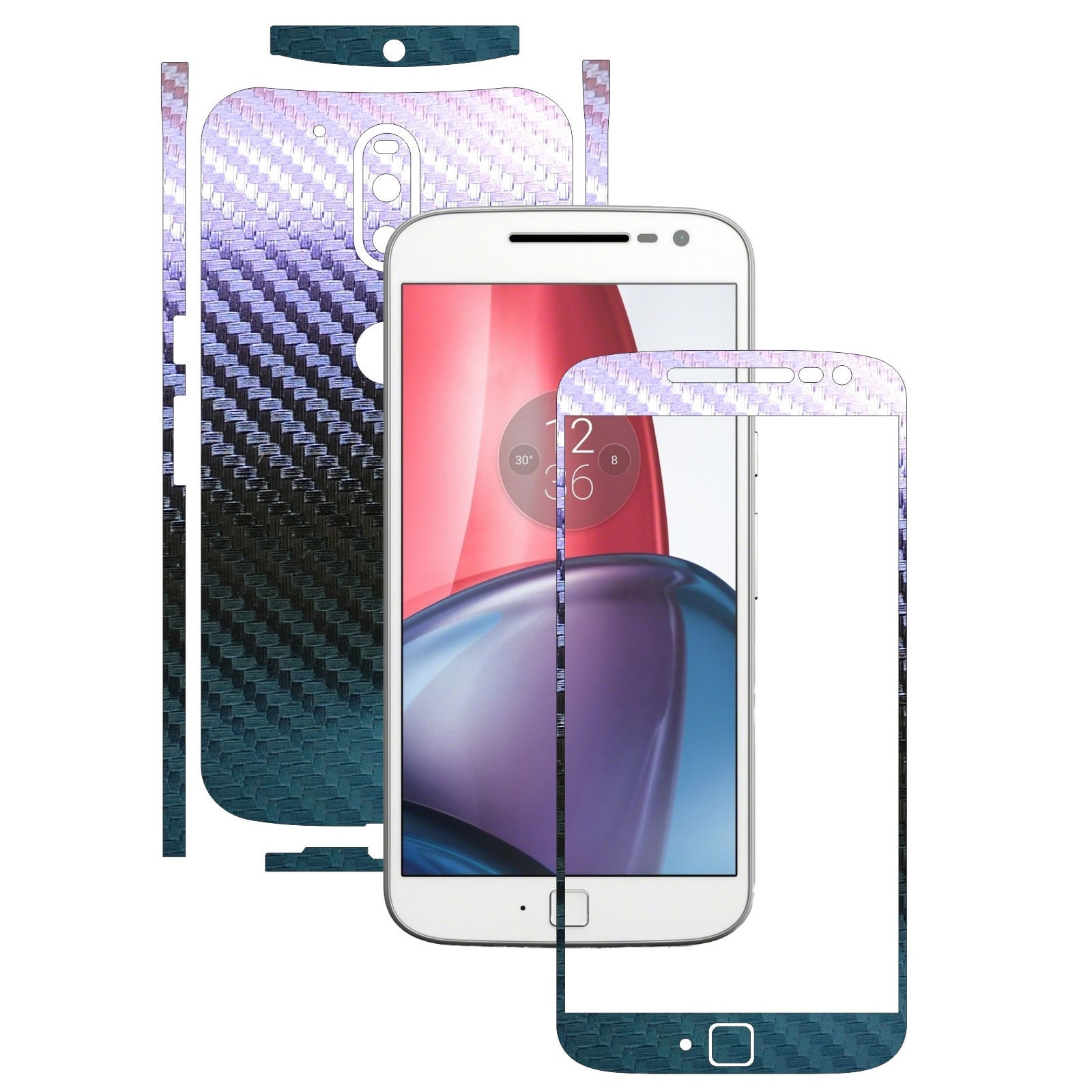 Folie de protectie Carbon Skinz, Husa de tip Skin Adeziv pentru Carcasa, Carbon Cameleon dedicata Motorola Moto G4 Plus