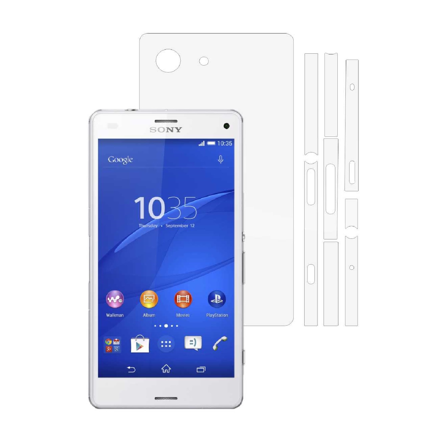 Folie Protectie Invisible Skinz Ultra-Clear HD, Husa Transparenta de tip Skin Adeziv pentru Carcasa si Laterale, dedicata Sony Xperia Z3 Compact
