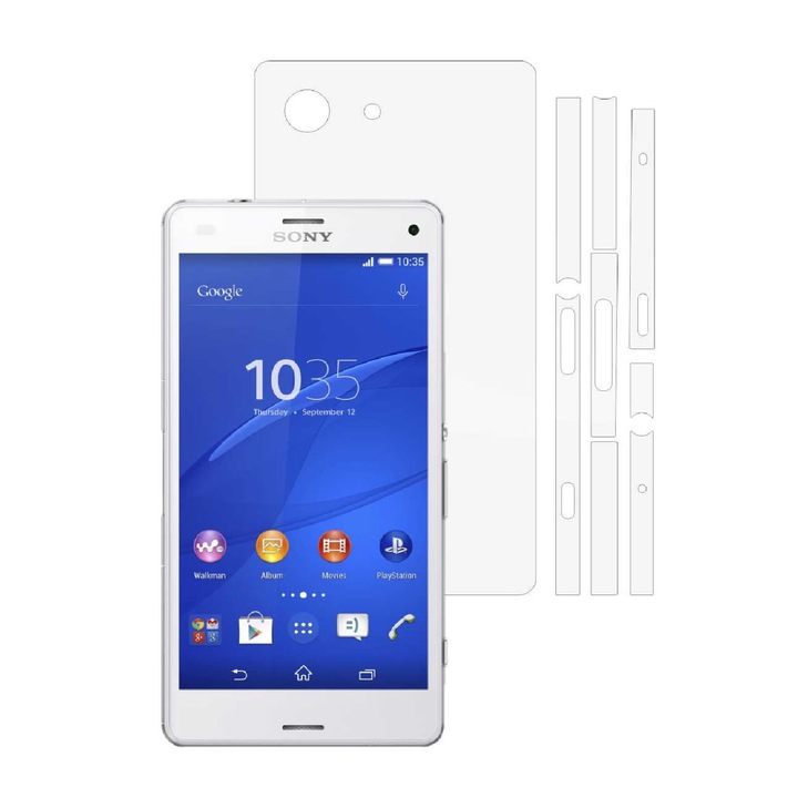 Invisible Skinz Ultra-Clear Self-Regenerating Protective Film, Adhesive Skin Transparent Cover за калъфа и страните, посветен на Sony Xperia Z3 Compact