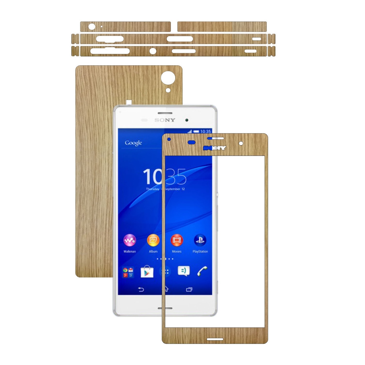 Folie de protectie Carbon Skinz, Husa de tip Skin Adeziv pentru Carcasa, Lemn Stejar dedicata Sony Xperia Z3