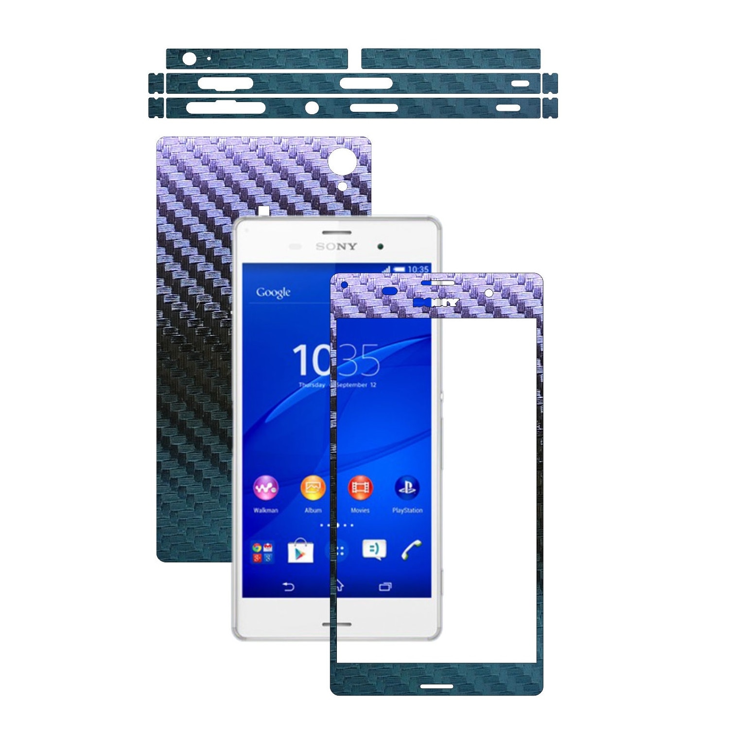 Folie de protectie Carbon Skinz, Husa de tip Skin Adeziv pentru Carcasa, Carbon Cameleon dedicata Sony Xperia Z3