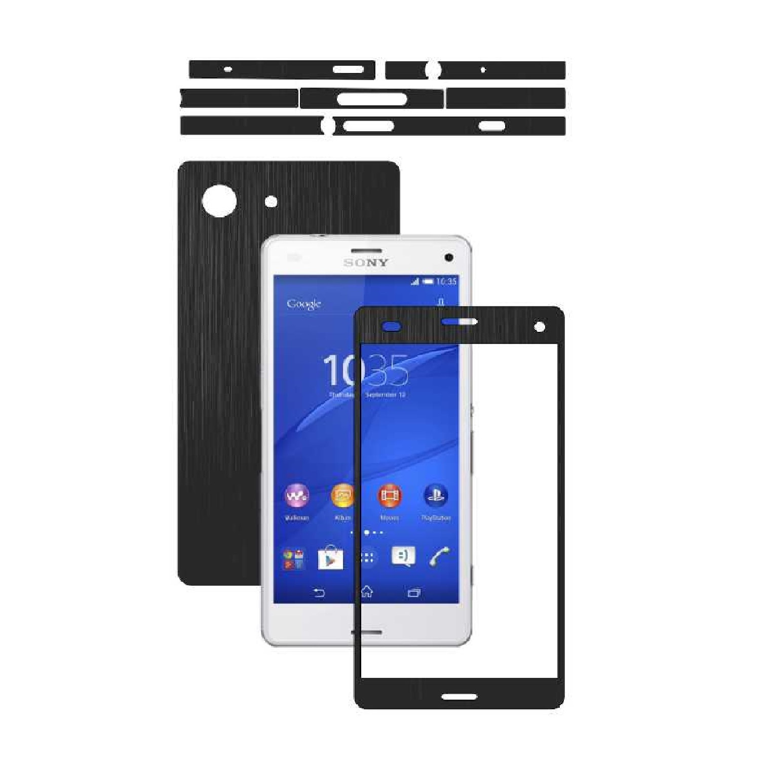Folie de protectie Carbon Skinz, Husa de tip Skin Adeziv pentru Carcasa, Brushed Negru dedicata Sony Xperia Z3