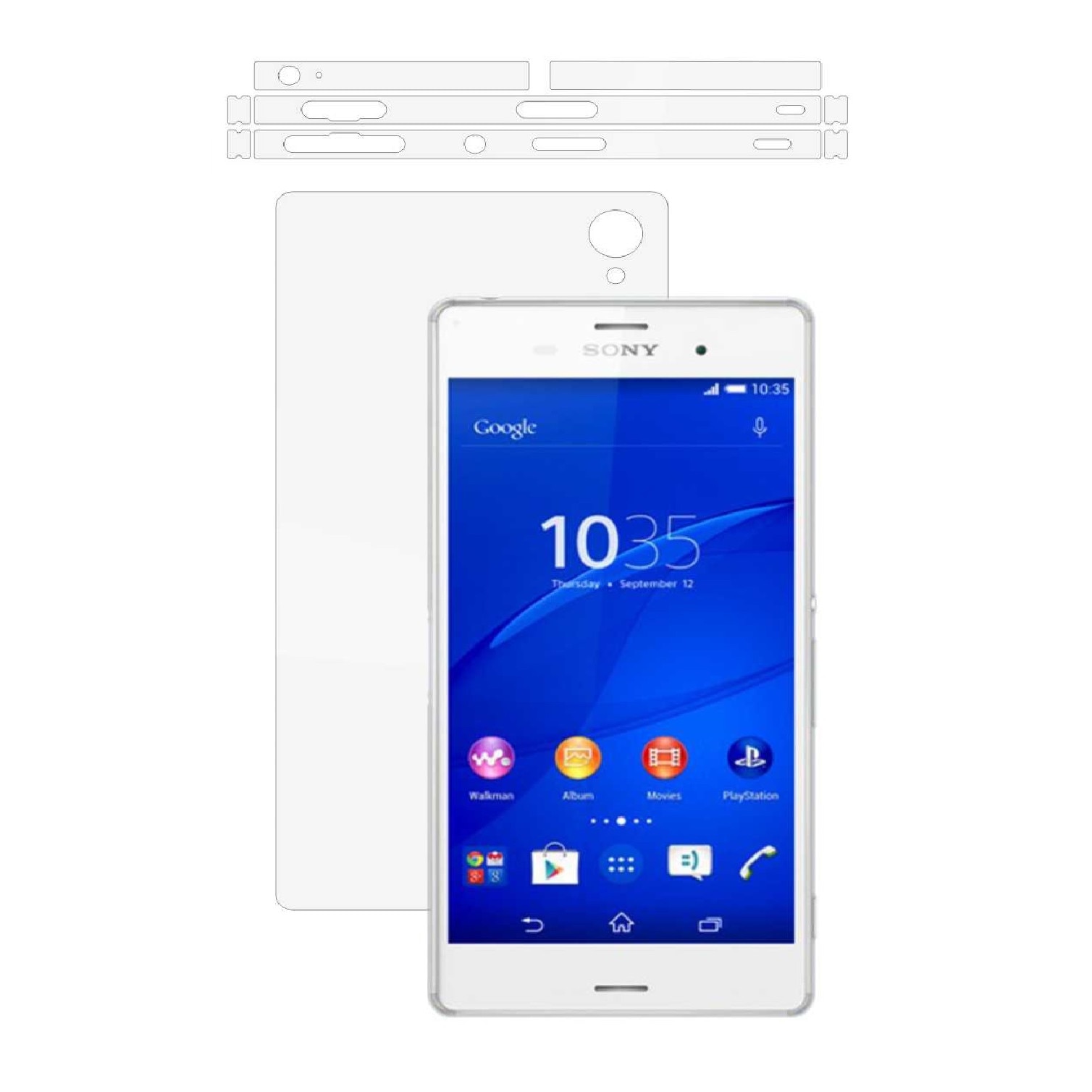 Folie Protectie Invisible Skinz Ultra-Clear AutoRegeneranta, Husa Transparenta de tip Skin Adeziv pentru Carcasa si Laterale, dedicata Sony Xperia Z3