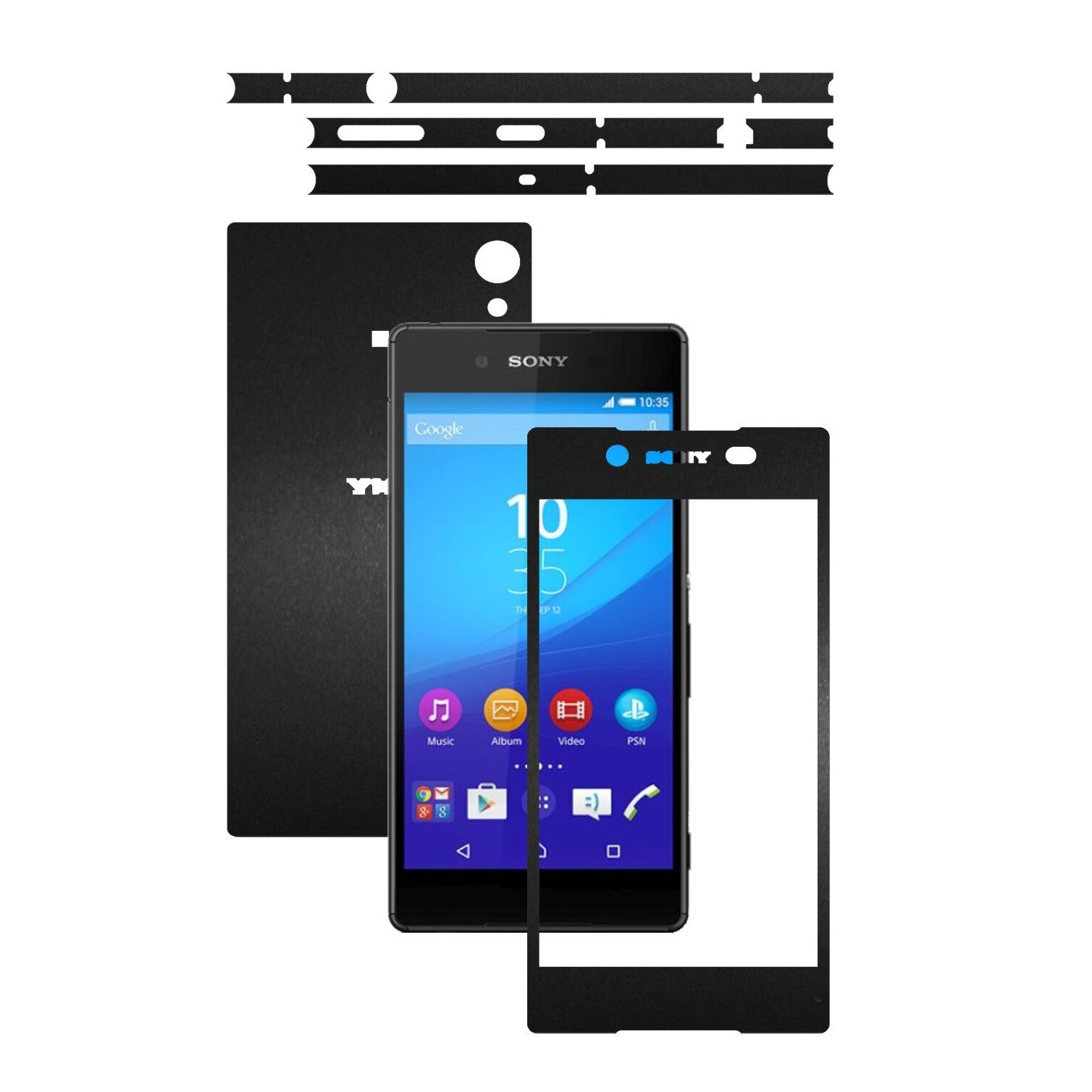 Folie de protectie Carbon Skinz, Husa de tip Skin Adeziv pentru Carcasa, Negru Mat dedicata Sony Xperia Z3 Plus + Plus