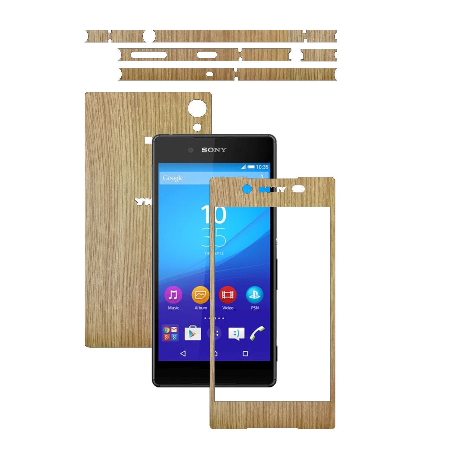 Folie de protectie Carbon Skinz, Husa de tip Skin Adeziv pentru Carcasa, Lemn Stejar dedicata Sony Xperia Z3 Plus + Plus