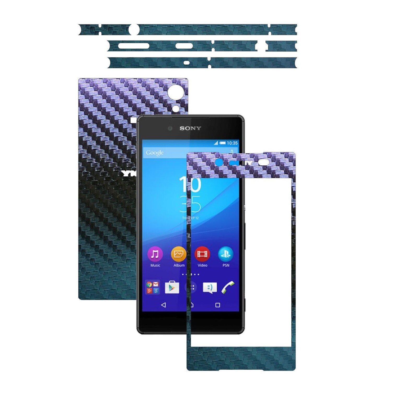 Folie de protectie Carbon Skinz, Husa de tip Skin Adeziv pentru Carcasa, Carbon Cameleon dedicata Sony Xperia Z3 Plus + Plus