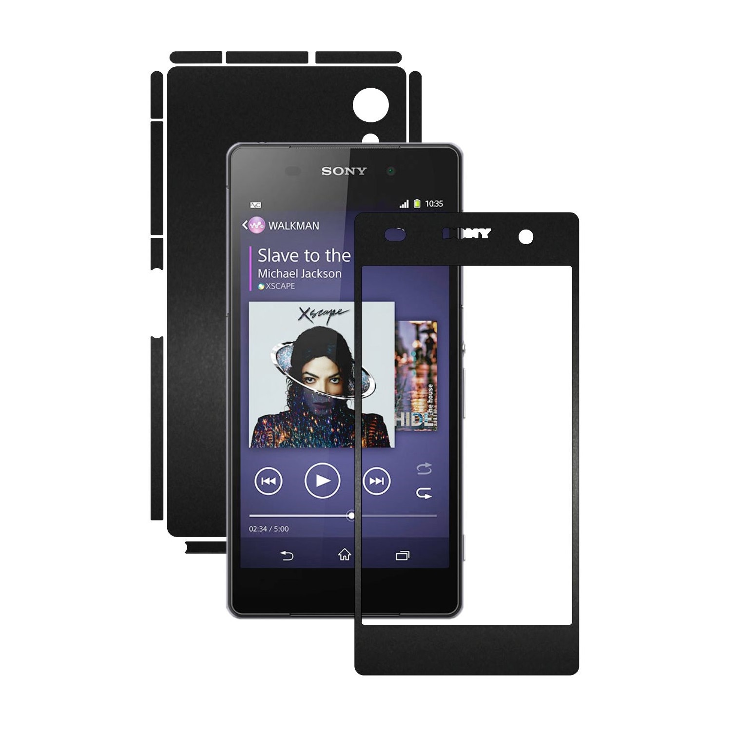 Folie de protectie Carbon Skinz, Husa de tip Skin Adeziv pentru Carcasa, Negru Mat dedicata Sony Xperia Z2